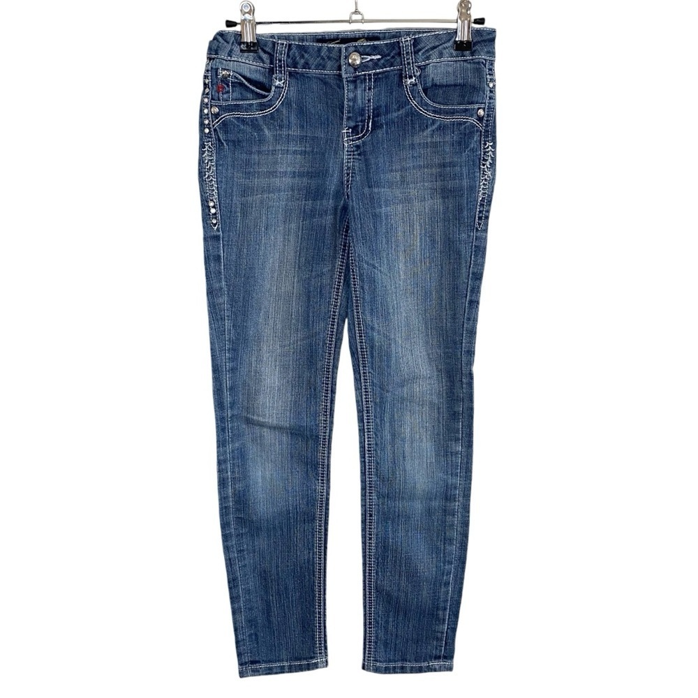 7 For All Mankind - Blingy Straight Leg Distressed Jean - 10 (Youth)